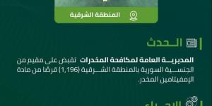 مكافحة المخدرات تقبض على مقيم بالشرقية لترويجه مادة الإمفيتامين المخدر - خبر صح